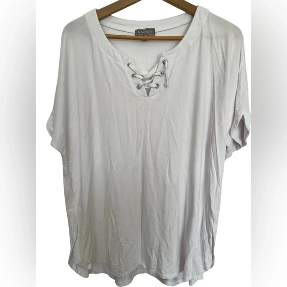Laura Plus white short sleeves T-shirt size XL - Picture 1 of 5